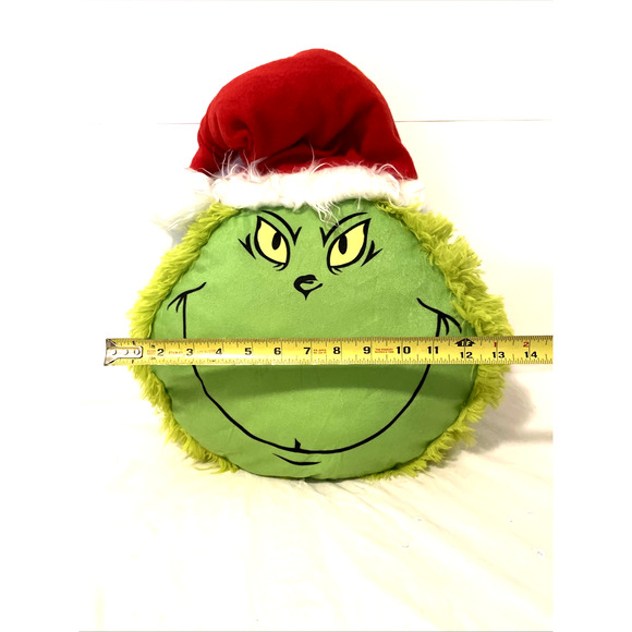 Grinch Christmas Tree Topper Ornament Decoration Large Stuffed Furry Grinch Head - Picture 3 of 6